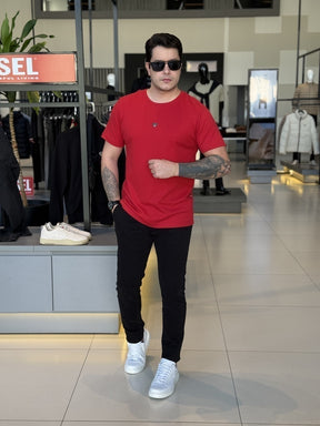 Camiseta Impire Regular Suedine Egípcio Carmim Masculino