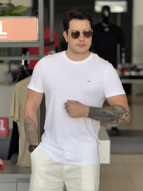 Kit Camiseta Diesel com 3 Peças Masculino Branco/Cinza e Preto