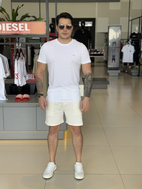 Kit Camiseta Diesel com 3 Peças Masculino Branco/Cinza e Preto