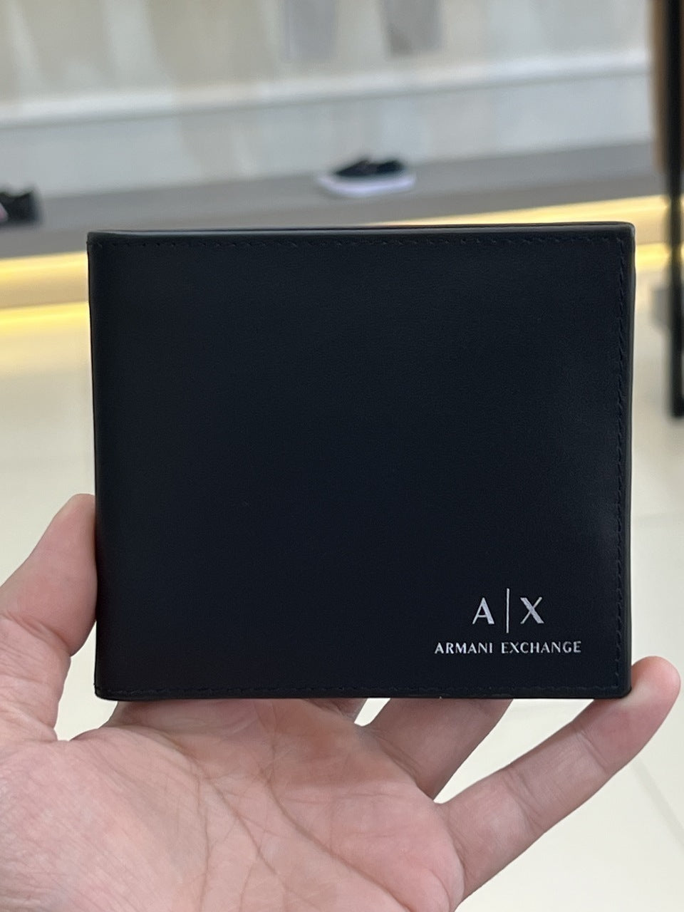 Carteira Armani Exchange em Couro Masculino Preto