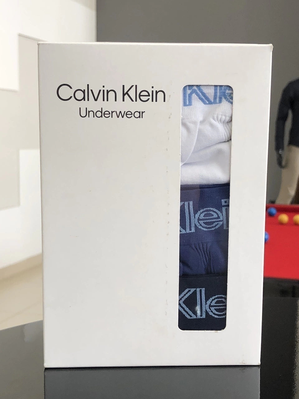 Cueca Calvin Klein Sem Costura Lettering Assinatura Masculino Branco / Azul e Marinho