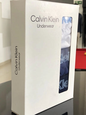 Cueca Calvin Klein Sem Costura Lettering Assinatura Masculino Branco / Azul e Marinho