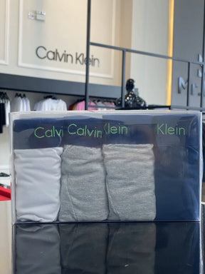 Cueca Calvin Klein Kit com 4 Peças Lettering Assinatura Verde Masculino Marinho, Cinza e Branco
