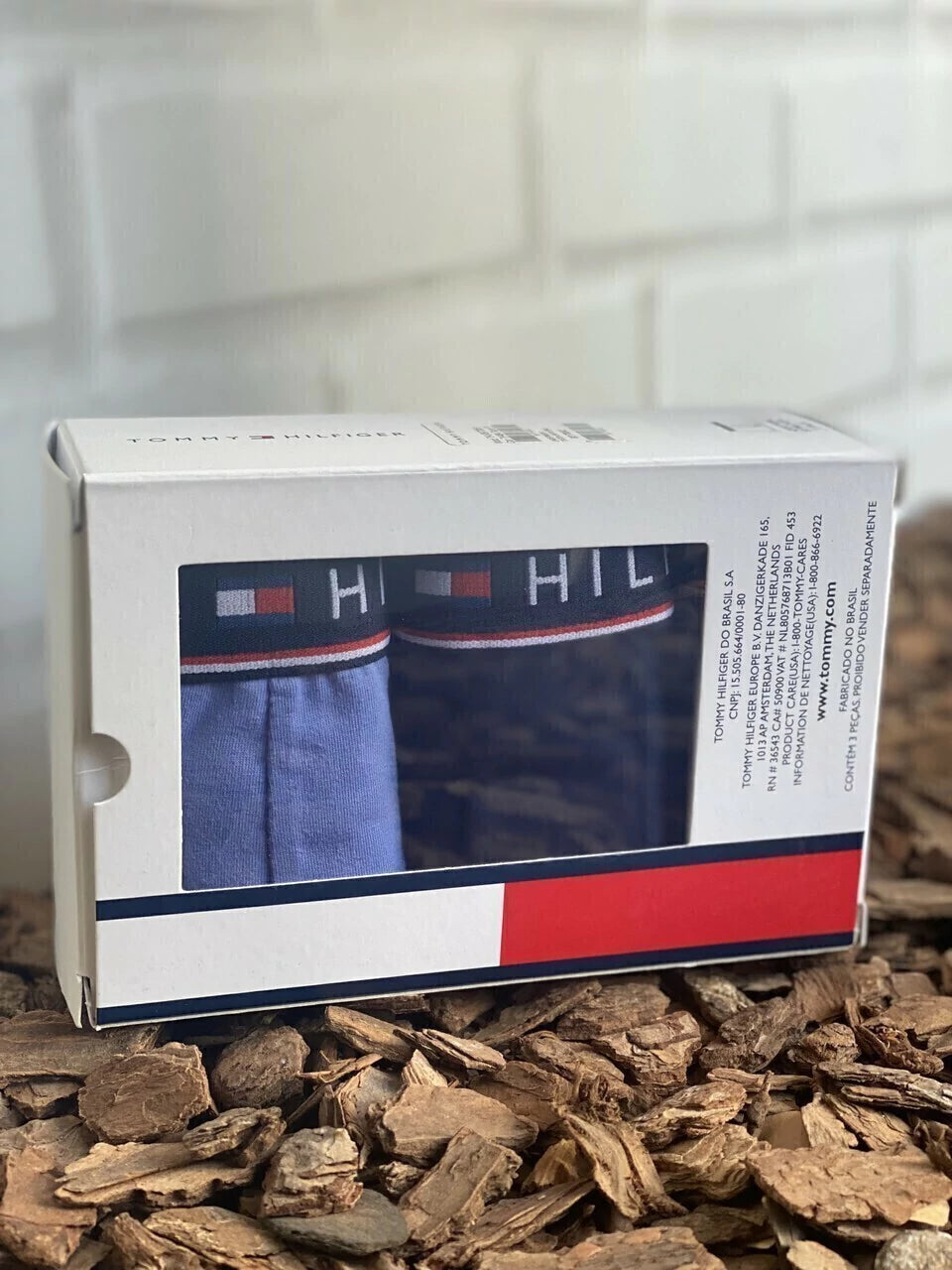 Cueca Tommy Hilfiger Boxer Kit com 3 Peças Masculino Azul