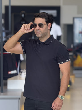 Polo Calvin Klein Slim Fit Logo Punho Masculino