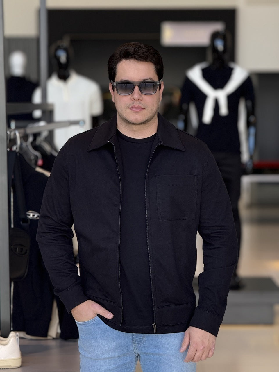 Jaqueta Calvin Klein Zíper com Bolso Masculino