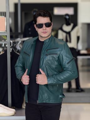 Jaqueta Impire Slim em Couro Pelica Masculino