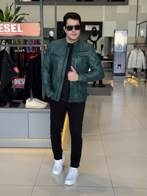 Jaqueta Impire Slim em Couro Pelica Masculino