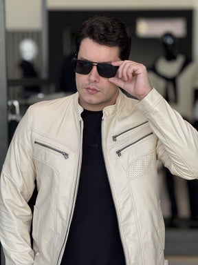 Jaqueta Impire Slim em Couro Pelica Masculino