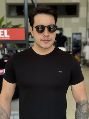 Kit Camiseta Diesel com 2 Peças Masculino Preto e Cinza Escuro