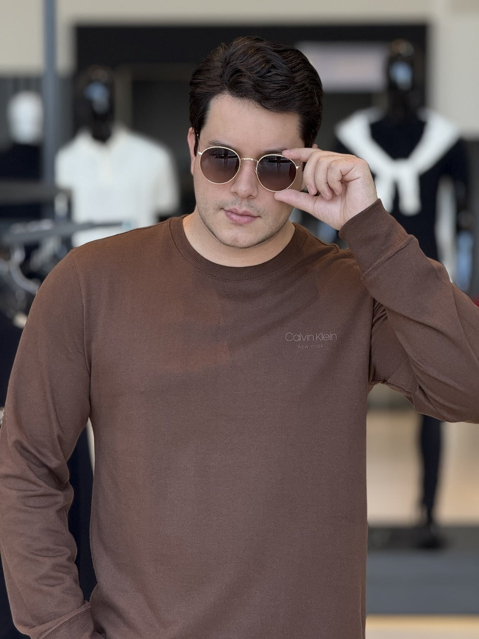 Blusão Calvin Klein Moletom Logo CK NY Masculino