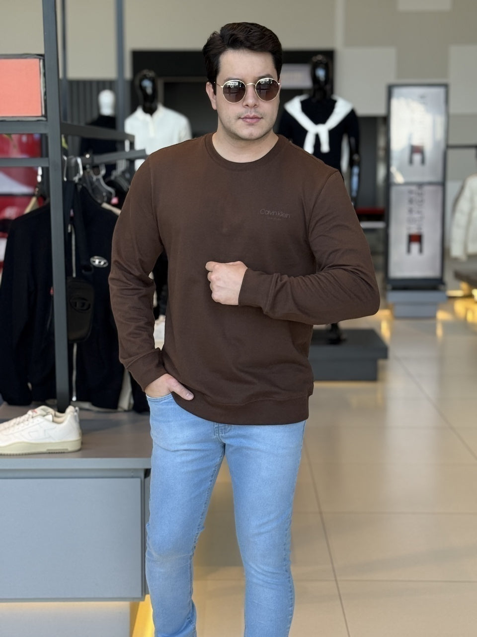 Blusão Calvin Klein Moletom Logo CK NY Masculino