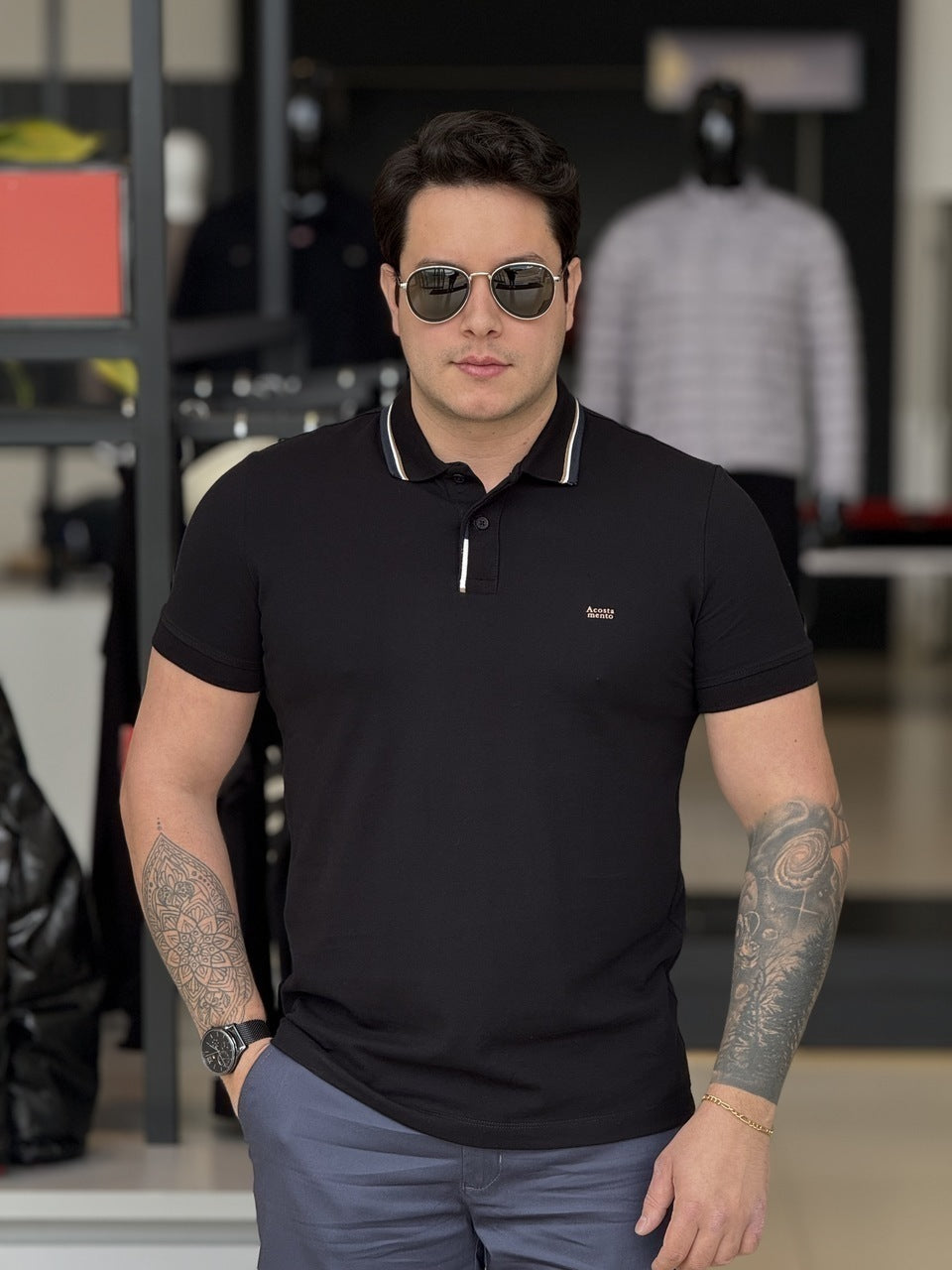 Polo Acostamento Casual Masculino