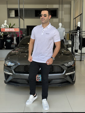 Polo Armani Exchange Lettering Assinatura no Peito Masculino