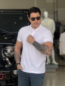 Polo Calvin Klein Slim Fit Logo Punho Masculino