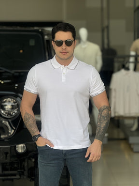 Polo Calvin Klein Slim Fit Logo Punho Masculino