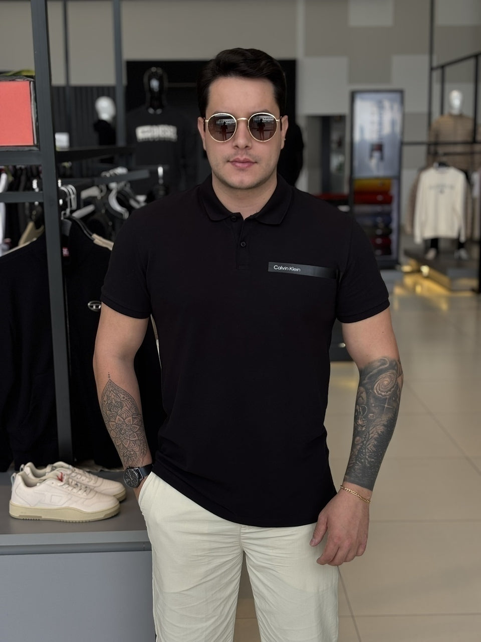 Polo Calvin Klein Slim Fit Palito Gel Masculino