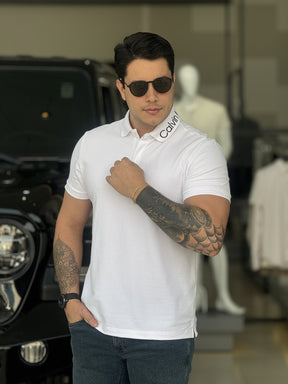 Polo Calvin Klein Logo Gola Masculino