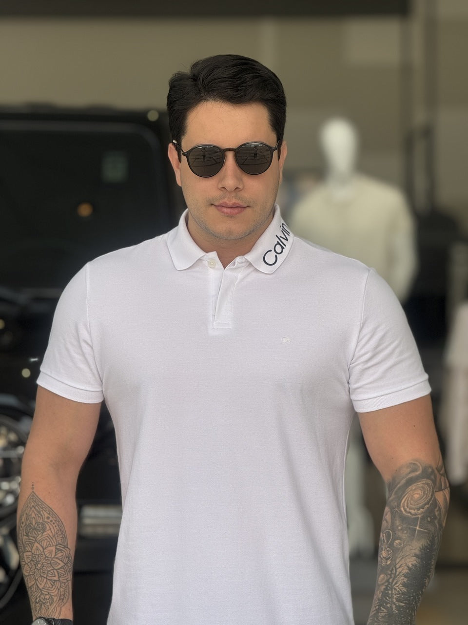 Polo Calvin Klein Logo Gola Masculino