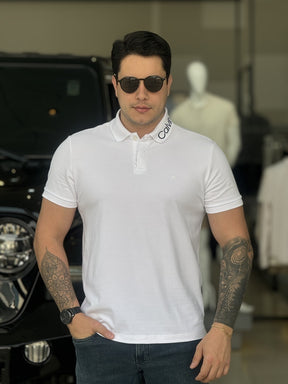 Polo Calvin Klein Logo Gola Masculino
