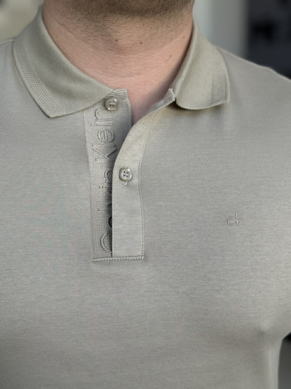 Polo Calvin Klein Slim Fit Touch Colarinho Masculino