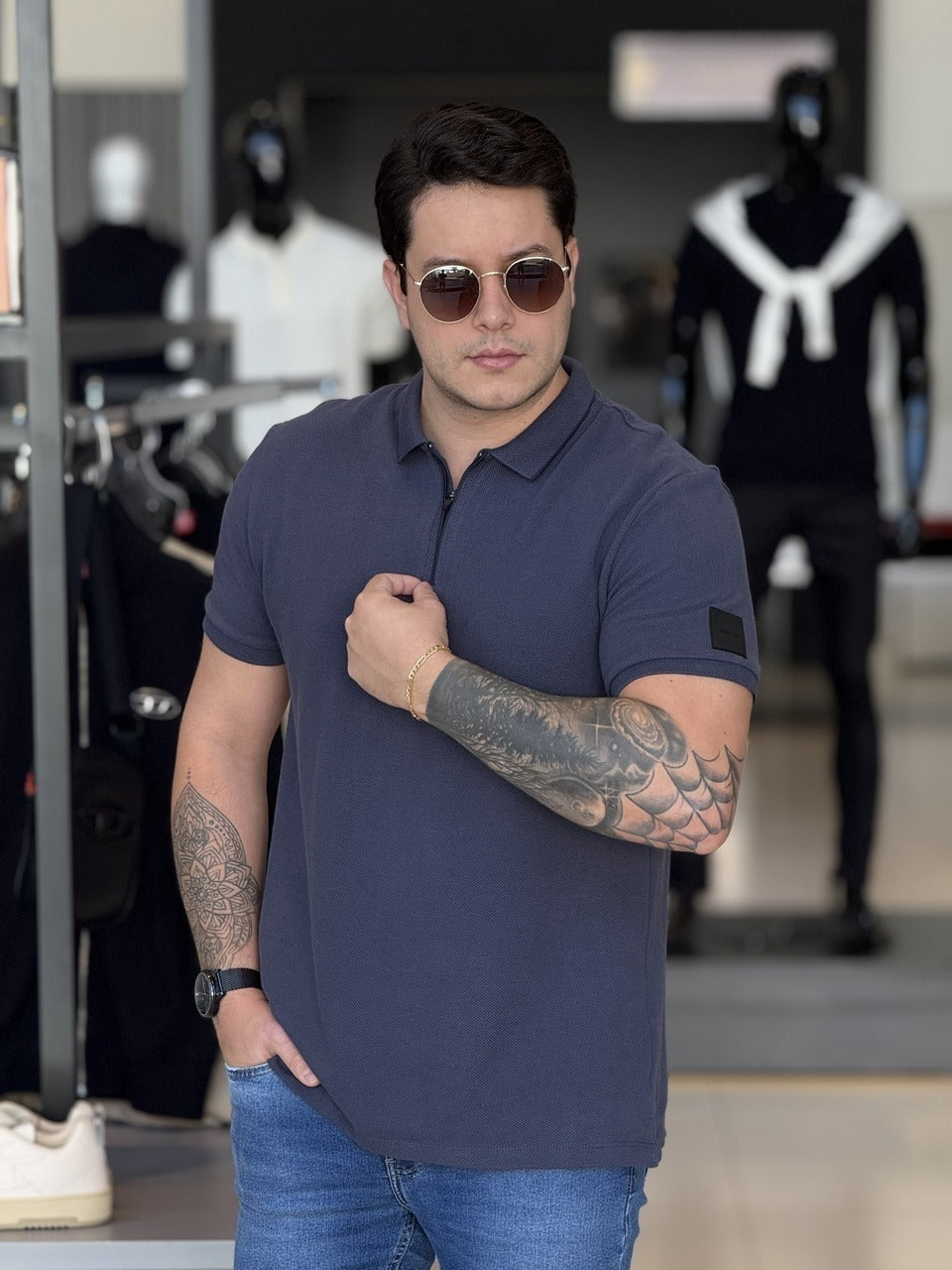 Polo Calvin Klein Piquet Desagulhado Masculino