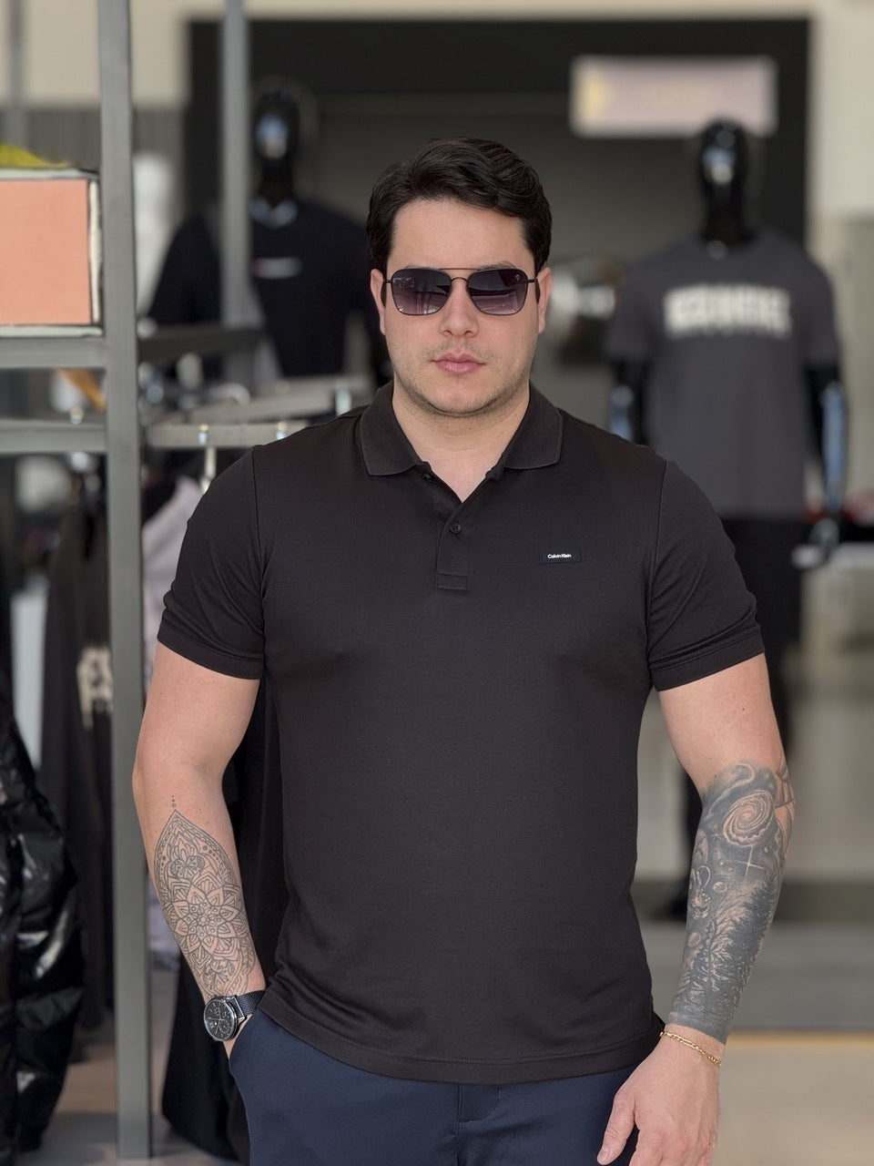 Polo Calvin Klein Slim Fit Smooth Masculino