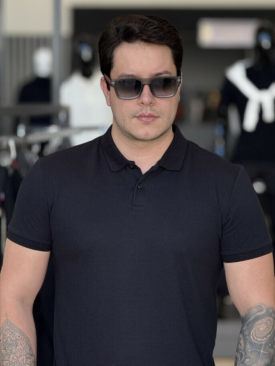 Polo Calvin Klein Slim Fit Malha Textura Masculino