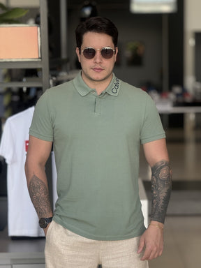 Polo Calvin Klein Logo Gola Masculino
