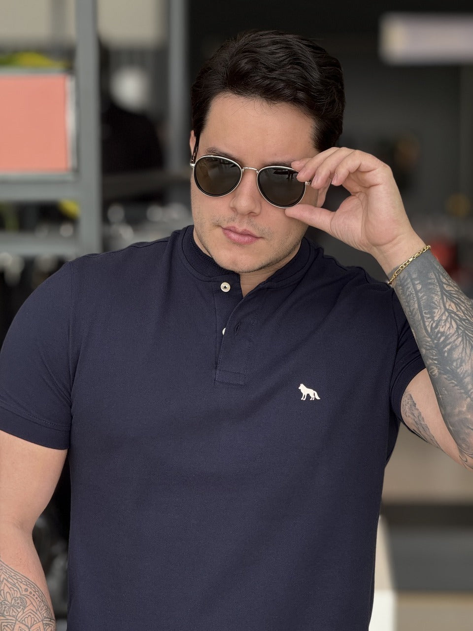 Polo Acostamento Elastano Gola Padre Masculino