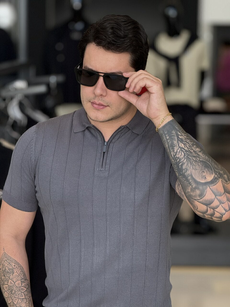 Polo Impire Tricot Listras Masculino