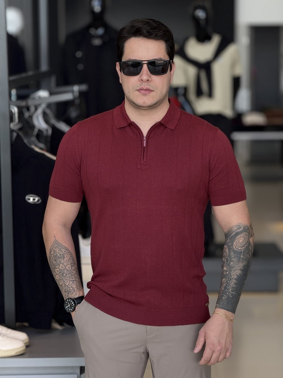 Polo Impire Tricot Listras Masculino
