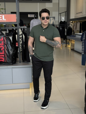 Polo Acostamento Elastano Masculino