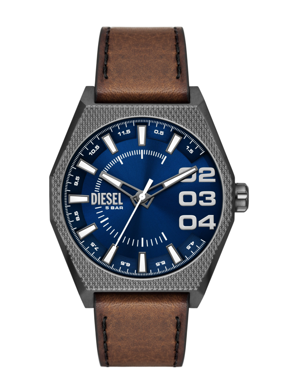 Relógio Diesel DZ2189B1 Aço com Pulseira em Couro Masculino