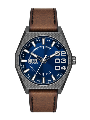 Relógio Diesel DZ2189B1 Aço com Pulseira em Couro Masculino