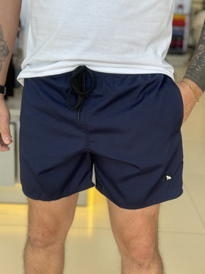 Short Acostamento Elastano Quadro Lobinho Emborrachado Masculino Marinho