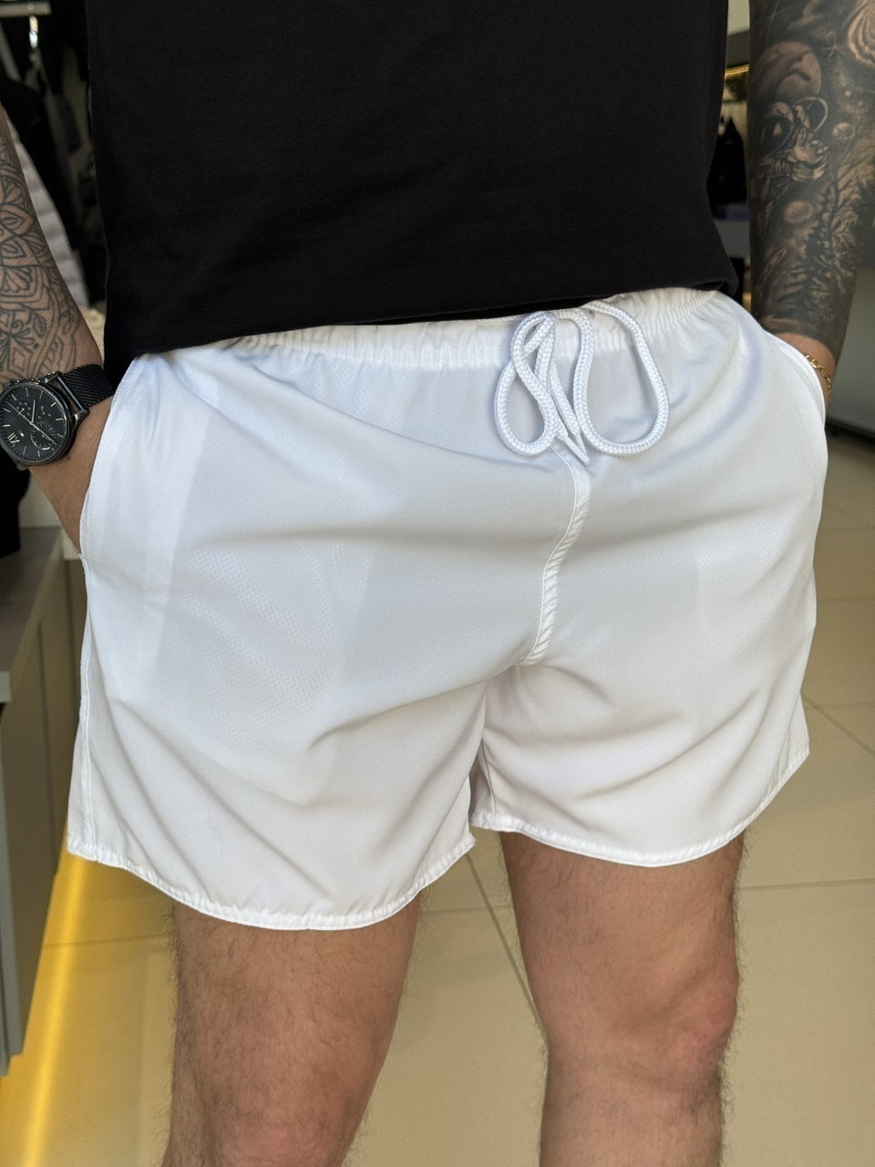 Short Acostamento Plus Size Elastano Masculino