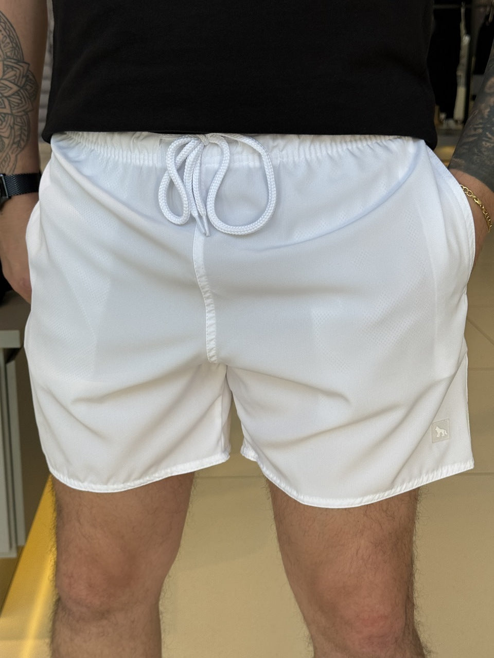 Short Acostamento Plus Size Elastano Masculino