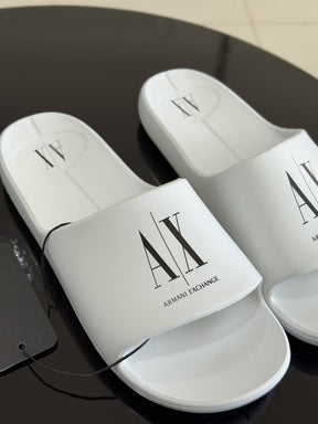Slide Armani Exchange Bubble com Logo Masculino