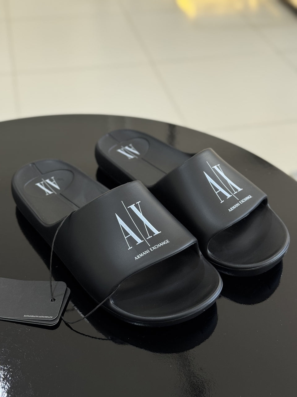 Slide Armani Exchange Bubble com Logo Masculino