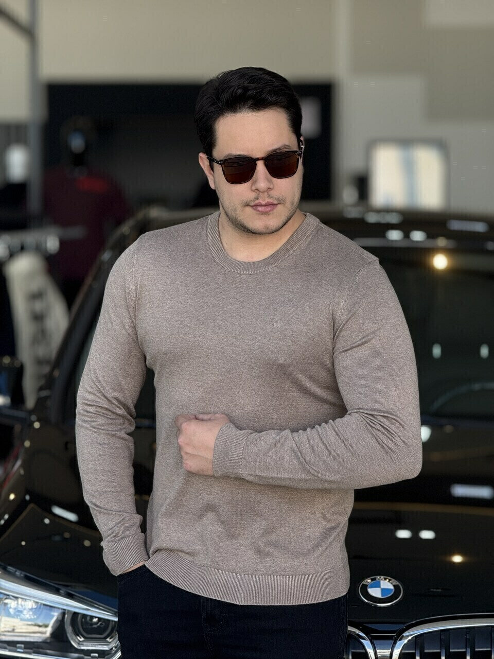 Sueter Calvin Klein Tricot Liso Masculino