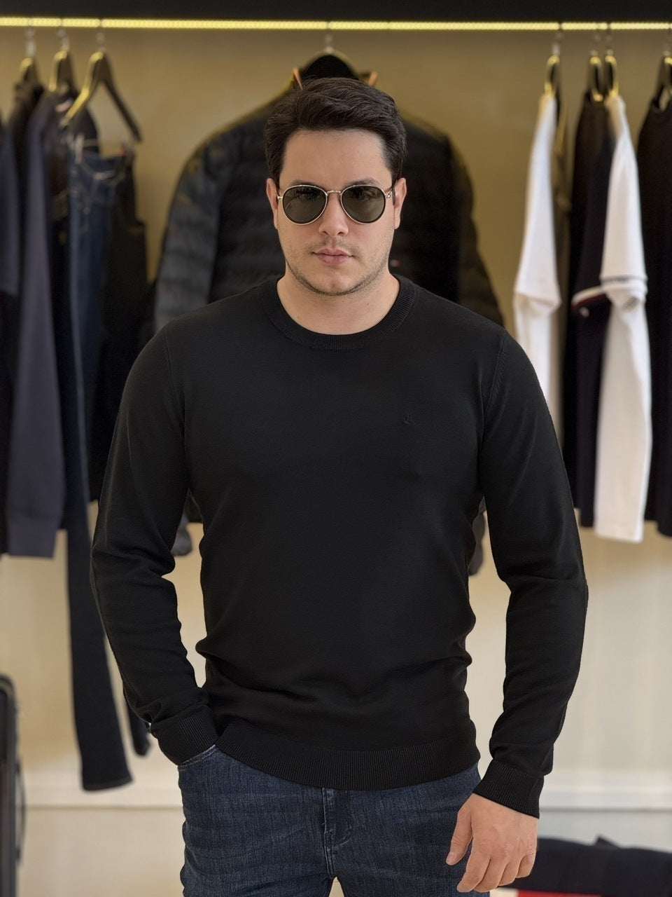 Sueter Calvin Klein Tricot Liso Masculino