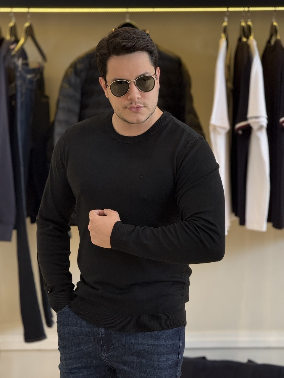 Sueter Calvin Klein Tricot Liso Masculino