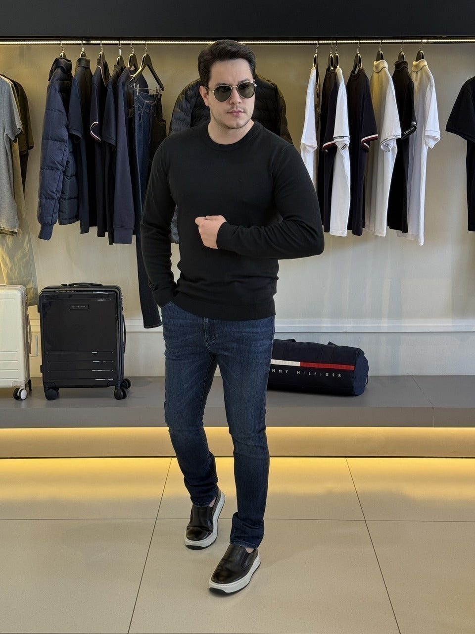 Sueter Calvin Klein Tricot Liso Masculino