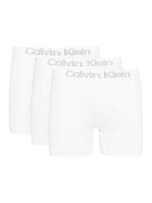 Cueca Calvin Klein Boxer Kit com 3 Peças Sem Custura Masculino Branco