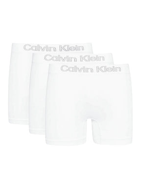 Cueca Calvin Klein Boxer Kit com 3 Peças Sem Custura Masculino Branco