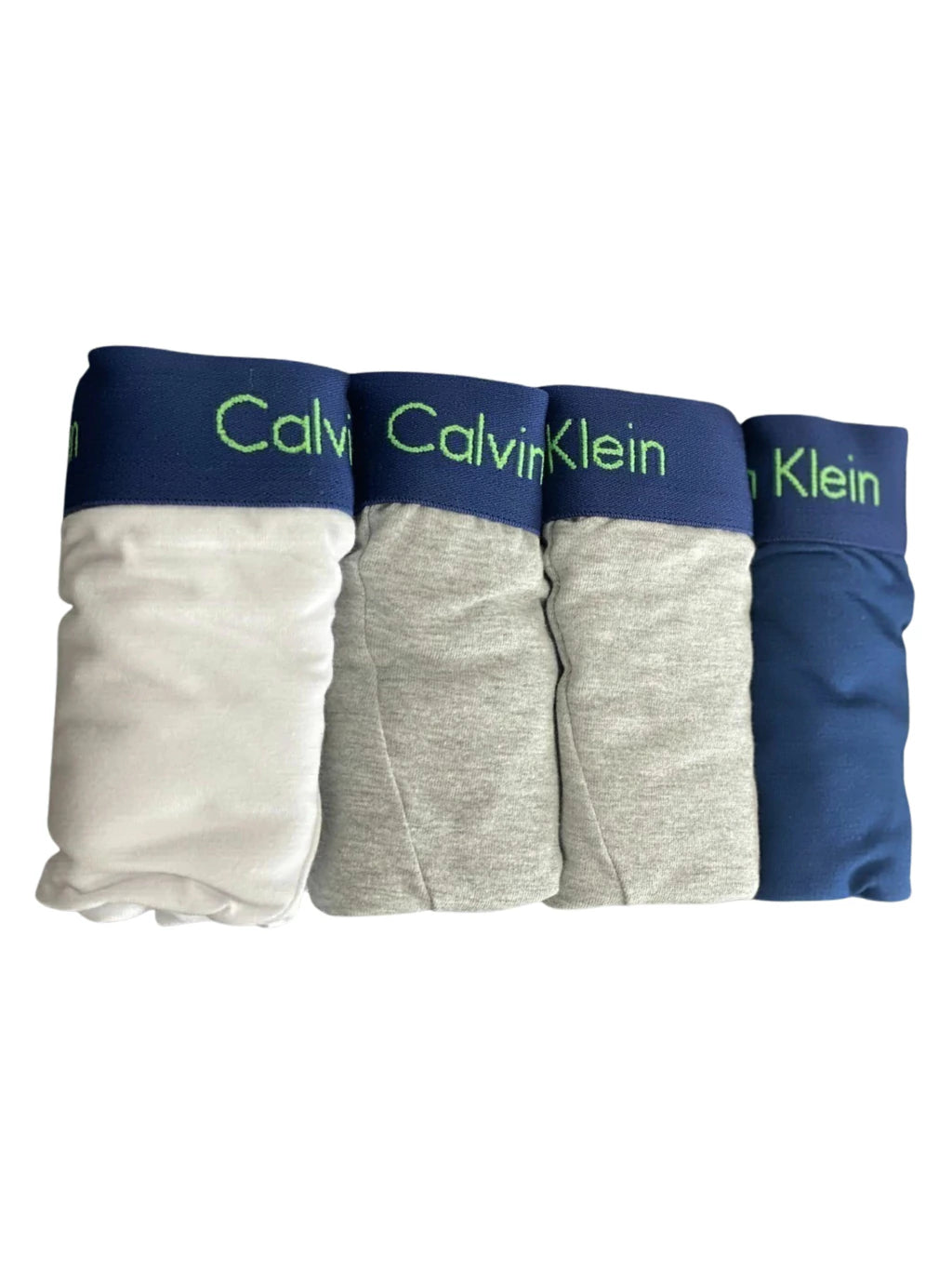 Cueca Calvin Klein Kit com 4 Peças Lettering Assinatura Verde Masculino Marinho, Cinza e Branco