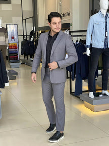 Costume Calvin Klein Essentials Slim Abotoamento Simples Masculino Cinza
