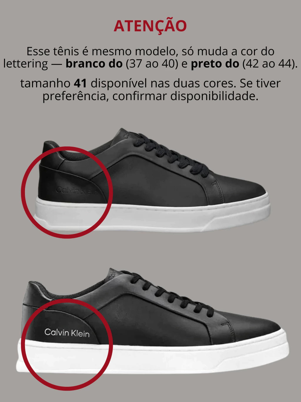 Tênis Calvin Klein Lettering Assinatura Baixo Relevo na Lateral Masculino