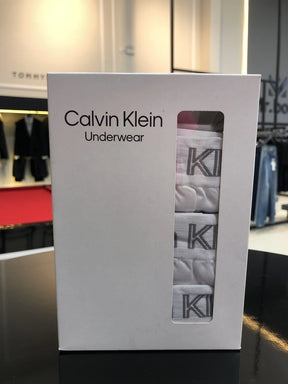Cueca Calvin Klein Boxer Kit com 3 Peças Sem Custura Masculino Branco